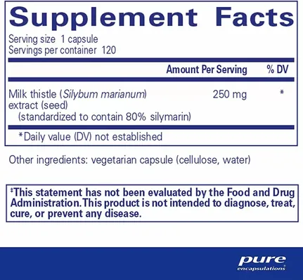 Силімарин Pure Encapsulations Silymarin, 120 капсул