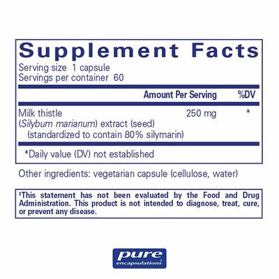 Силимарин Pure Encapsulations Silymarin, 60 капсул