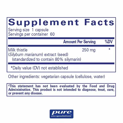 Силімарин Pure Encapsulations Silymarin, 60 капсул