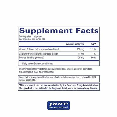 Железо Pure Encapsulations OptiFerin-C, 60 капсул