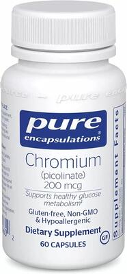 Хром (пиколинат) Pure Encapsulations Chromium (picolinate) 200 мкг, 60 капсул