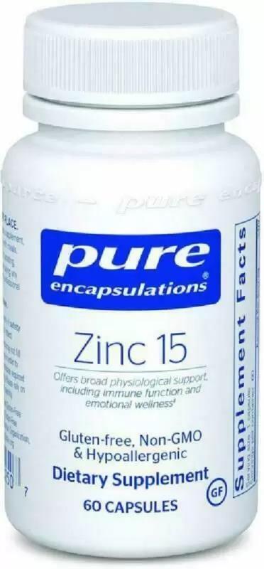 Цинк Pure Encapsulations Zinc 15 мг, 60 капсул