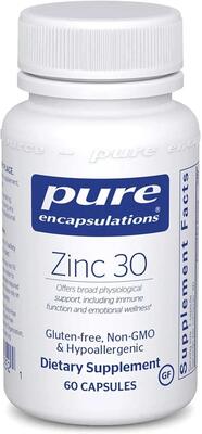 Цинк Pure Encapsulations Zinc 30 мг, 60 капсул