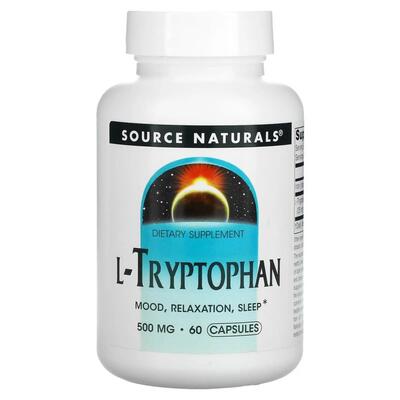 Триптофан Source Naturals L-Tryptophan 500 мг, 60 капсул