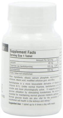 Бенфотиамин Source Naturals Benfotiamine 150 мг, 30 таблеток
