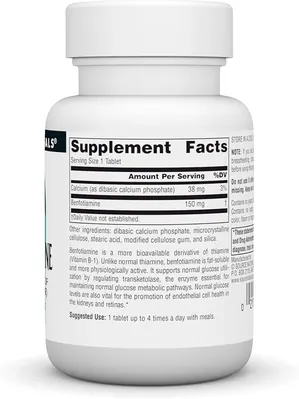 Бенфотіамін Source Naturals Benfotiamine 150 мг, 30 таблеток