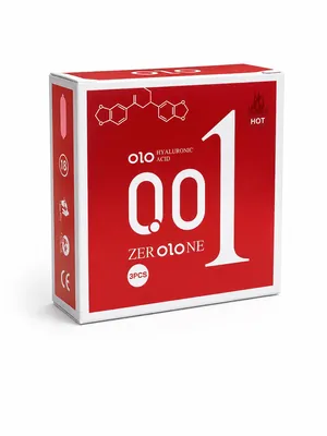 Презервативи OLO 001 Red ультратонкі, ваніль, 3 штуки