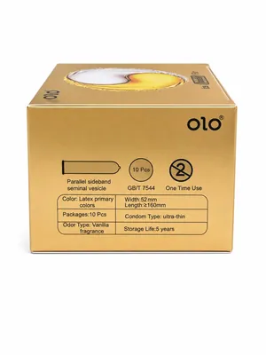 Презервативи OLO 001 Ice and Fire ультратонкі з термоефектом, ваніль, 10 штук