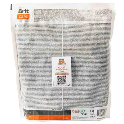 Корм сухий Brit Care Dog Hypoallergenic Adult Medium Breed гіпоалергенний для собак середніх порід, ягня, 1 кг