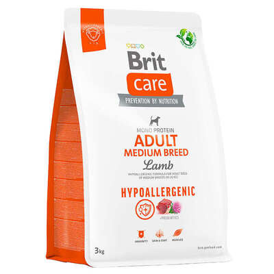 Корм сухой Brit Care Dog Hypoallergenic Adult Medium Breed гипоаллергенный для собак средних пород, ягненок, 3 кг