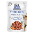 Корм вологий Brit Care Adult Sterilised Hearty Duck & Tender Turkey для стерилізованих котів качка та індичка в желе, 85 г
