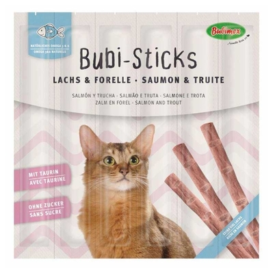 Лакомство Bubimex Bubi Sticks with Salmon and Trout Снеки жевательные с лососем для кошек, 30 г