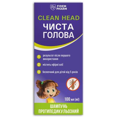 Чистая голова Fidem Pharm шампунь противопедикулезный, 100 мл