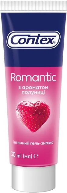 Гель-змазка інтимна Contex Romantic з ароматом полуниці (лубрикант), 30 мл