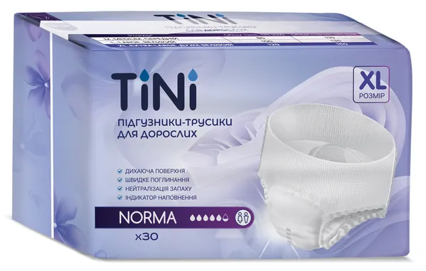 Підгузки-трусики для дорослих TіNі Norma, розмір XL, 30 штук