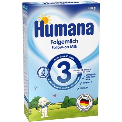 Смесь сухая молочная Humana 3 с пребиотиками для последующего кормления детей с 10 месяцев, 350 г