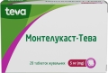 Монтелукаст-Тева таблетки жув. по 5 мг №28 (7х4)