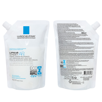 Крем-гель для обличчя і тіла La Roche-Posay Lipikar Syndet AP+ очищующий, для дуже сухої шкіри, змінний блок, 400 мл