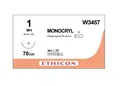 Шовний матеріал хірургічний Monocryl W3457 USP1/0 з антибактеріальним покриттям, що розсмоктується, довжина 70 см, голка колюча 36 мм, 1/2 кола