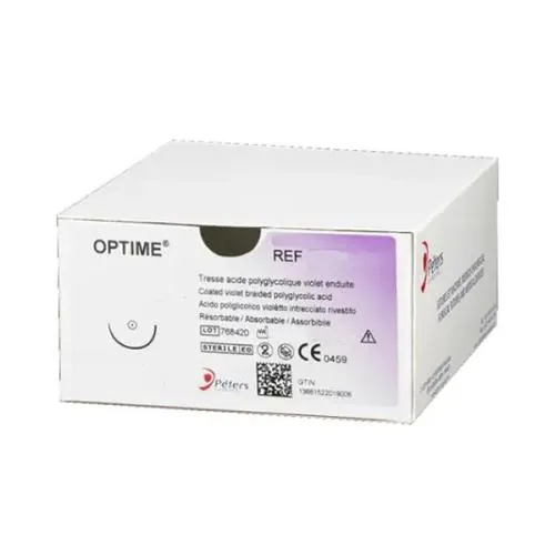 Шовний матеріал хірургічний Optime 2/0 (Вікріл), колюча 40 мм, 1/2 кола, довжина 90 см, 18G30H