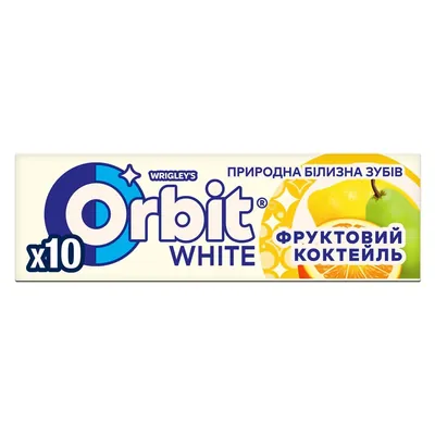 Жувальна гумка Orbit White без цукру фруктовий коктейль, 14 г