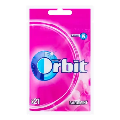 Жувальна гумка Orbit Bubblemint без цукру з фруктовим і м'ятним ароматом, 29 г