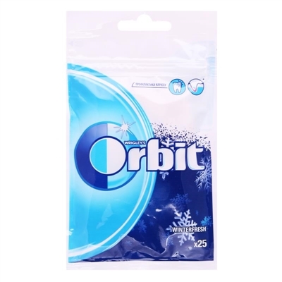 Жевательная резинка Orbit Winterfresh без сахара с ароматом ментола, 25 штук