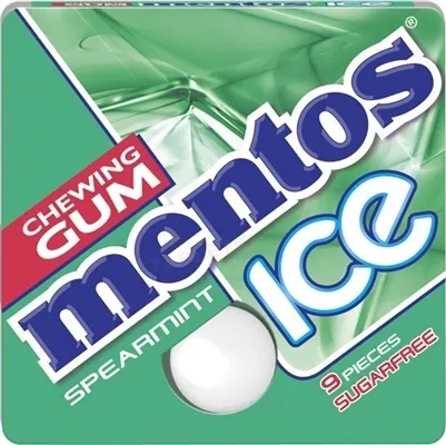 Жувальна гумка Mentos Ice Spearmint без цукру солодка м'ята, 12,9 г