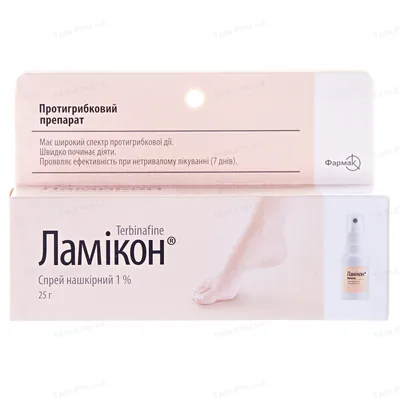 Ламікон спрей н/ш 1 % по 25 г у флак.