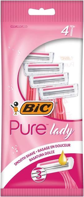 Набор бритв без сменных картриджей Bic Pure 3 Lady Pink, 4 шт
