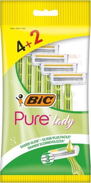 Набор бритв без сменных картриджей Bic Pure 3 Lady, 4+2 шт