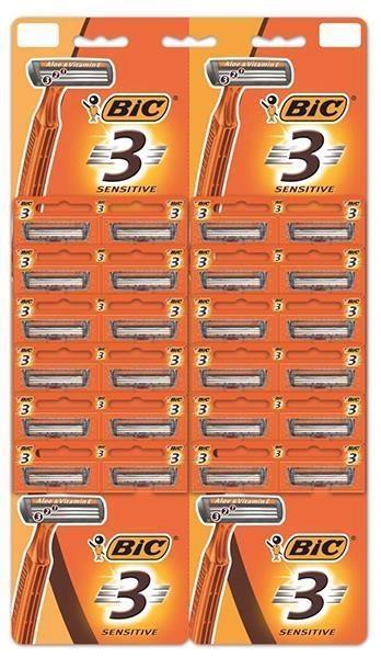 Бритва Bic Sensitive 3 без сменных картриджей, 24 шт