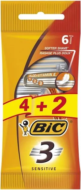 Набір бритв без змінних картриджів Bic Sensitive 3, 4+2 шт