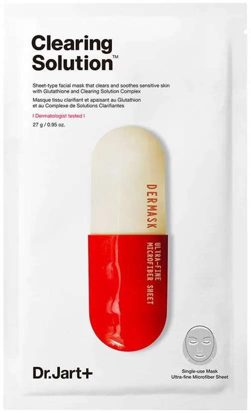 Маска для обличчя Dr.Jart+ Dermask Micro Jet Clearing Solution із саліциловою кислотою очисна, 5 шт х 27 г
