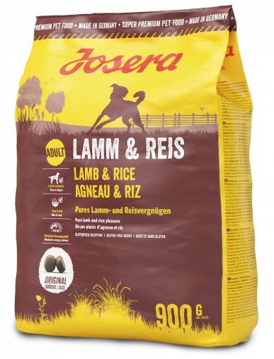 Корм сухой для взрослых собак Josera Lamb & Rice на основе мяса ягненка,900 г