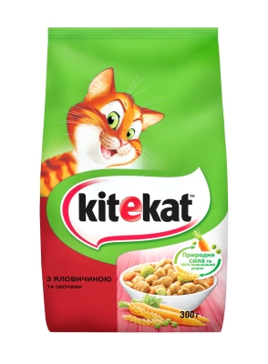Корм сухой для котов Kitekat говядина с овощами, 300 г