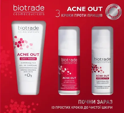 Набір Biotrade Acne Out Три кроки проти прищів компактний