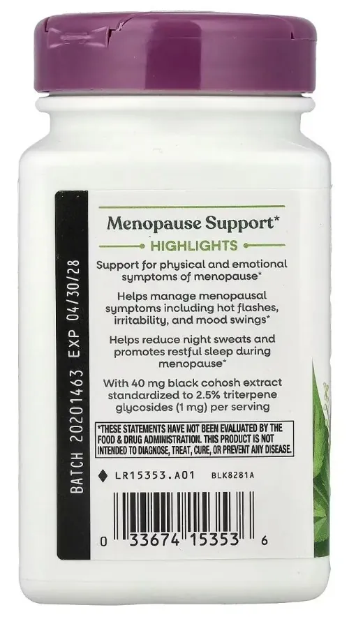 Клопогону корінь (Циміцифуга) Nature's Way Black Cohosh Root 40 мг, 120 вегетаріанських капсул