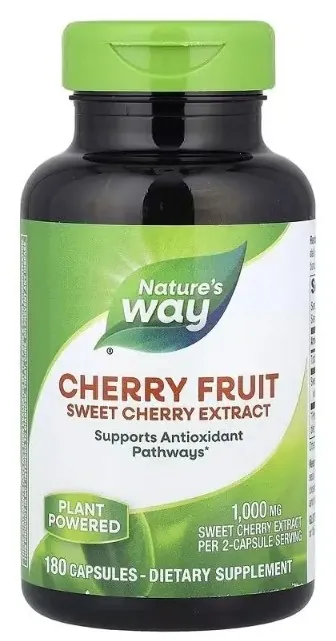 Черешня Nature's Way Cherry Fruit Sweet Cherry Extract 1000 мг, 180 капсул