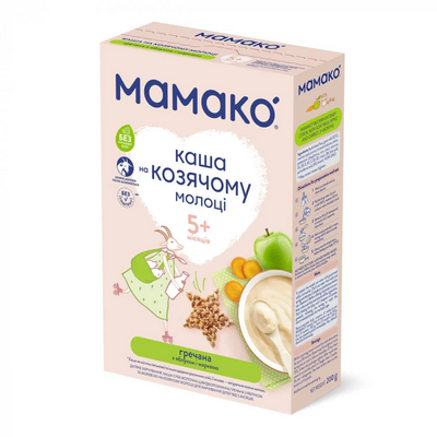 Каша молочная MAMAKO на козьем молоке гречневая с яблоком и морковью с 5 месяцев, 200 г