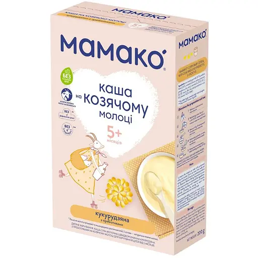 Каша молочная MAMAKO на козьем молоке кукрудзяна с пребиотиками с 5 месяцев, 200 г