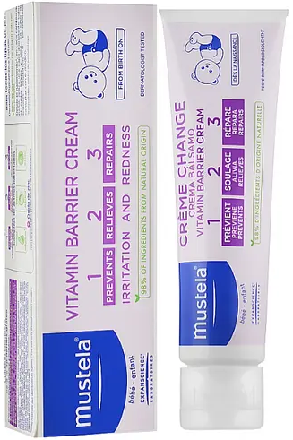 Крем під підгузок Mustela Bebe Vitamin Barrier Cream 1-2-3, 100 мл