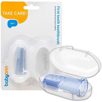 Зубная щетка BabyOno 723/02 с массажем для десен голубая, 1 шт