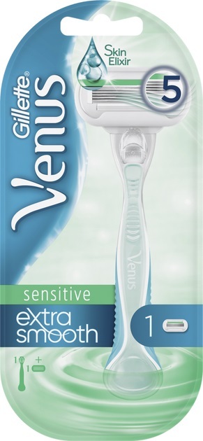 Станок для бритья (бритва) Venus 5 Extra Smooth Sensitive с 1 сменным картриджем женский