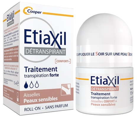 Дезодорант-антиперспирант роликовый Etiaxil Confort Plus от повышенного потоотделения для чувствительной кожи, 15 мл