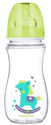 Бутылочка Canpol Babies 35/204 EasyStart Цветные зверушки антиколиковая с широким отверстием, 300 мл