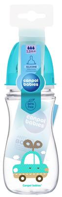 Пляшечка Canpol Babies 35/204 EasyStart Кольорові звірятка антиколікова з широким отвором, 300 мл