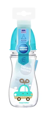 Пляшечка антиколікова Canpol Babies EasyStart Кольорові звірята 35/204 з широким отвором, 300 мл