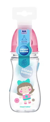Пляшечка антиколікова Canpol Babies EasyStart Кольорові звірята 35/204 з широким отвором, 300 мл