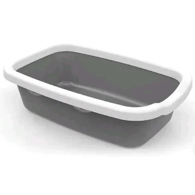 Лоток Petmax Cat Toilet Pop Up Square відкритий прямокутний для котячого туалету, біло-сірий, 58,5х38,5х16 см